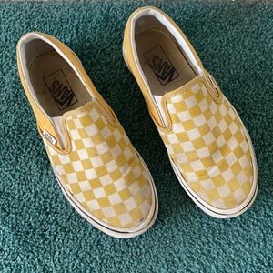 Mustard Yellow Checkered Vans